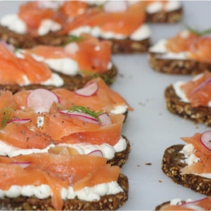 Smoked Salmon Tartine on Multigrain Bread